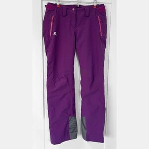 Salomon Purple Advanced Skin Dry Ski / Snow Pants L